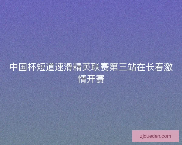中国杯短道速滑精英联赛第三站在长春激情开赛 中国杯短道速滑精英联赛第三站在长春激情开赛